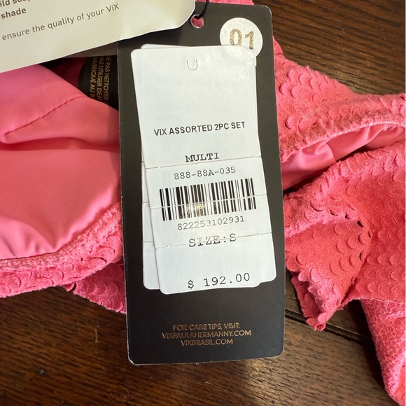 Vix Paula Hermanny pink ruffle bikini set NEW small - Picture 4 of 6